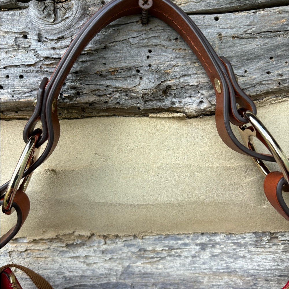 Dooney & Bourke Red Pebble Grain  Leather Hobo with Brown Leather Strap NWOT - Picture 13 of 13